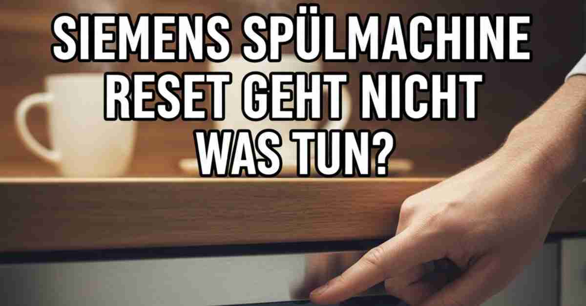 Siemens Spülmaschine Reset geht nicht Hilfe!
